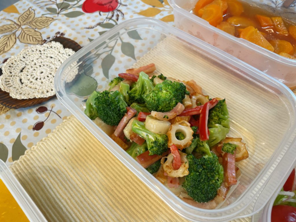 料理教室マンツーマンブロッコリーマヨ炒め