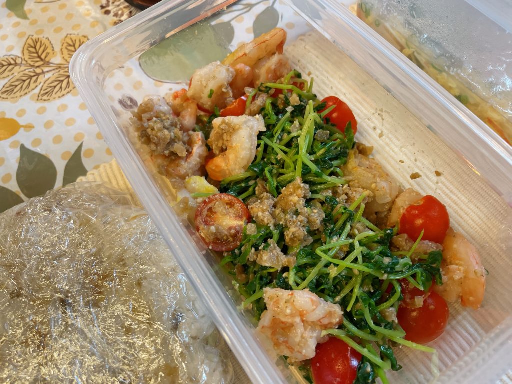 料理教室マンツーマン豆苗海老