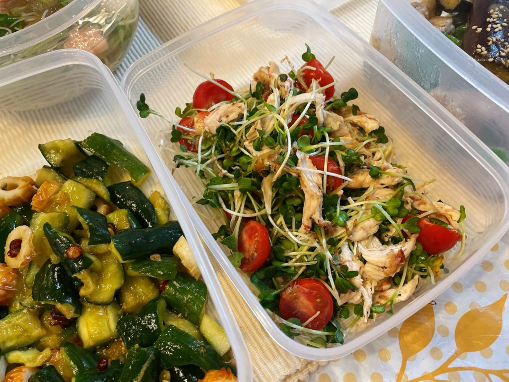 料理教室マンツーマンカイワレささみポン酢