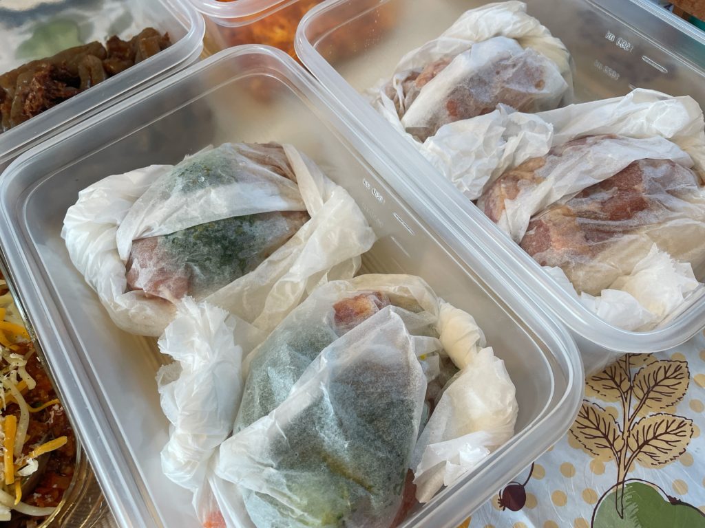 料理教室マンツーマンチキンシート包み蒸し