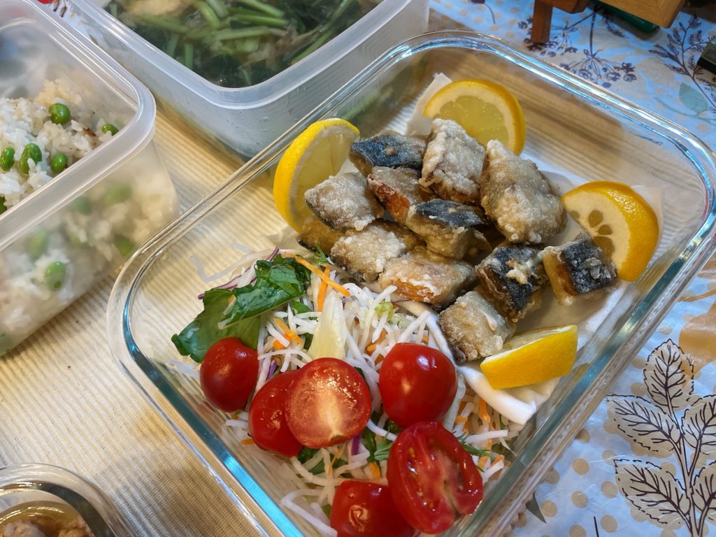 料理教室マンツーマンサバの竜田揚げ