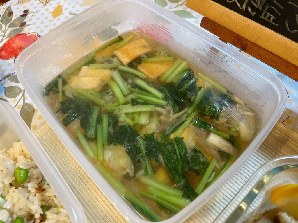 料理教室マンツーマン冥加厚揚げ味噌汁