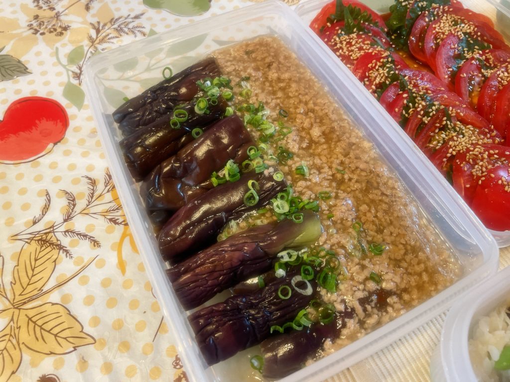 料理教室マンツーマン茄子そぼろ