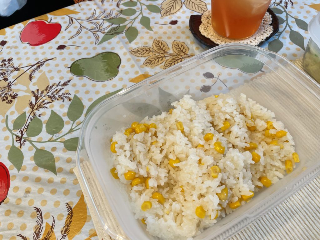 料理教室マンツーマントウモロコシご飯