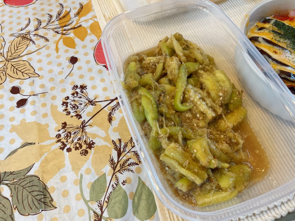 料理教室マンツーマン茄子胡麻酢和え