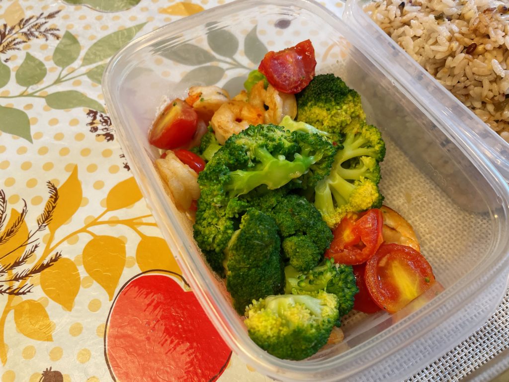 料理教室マンツーマン海老ブロッコリー