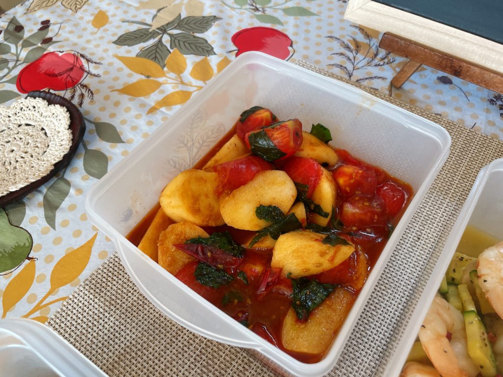 料理教室マンツーマン長芋トマト