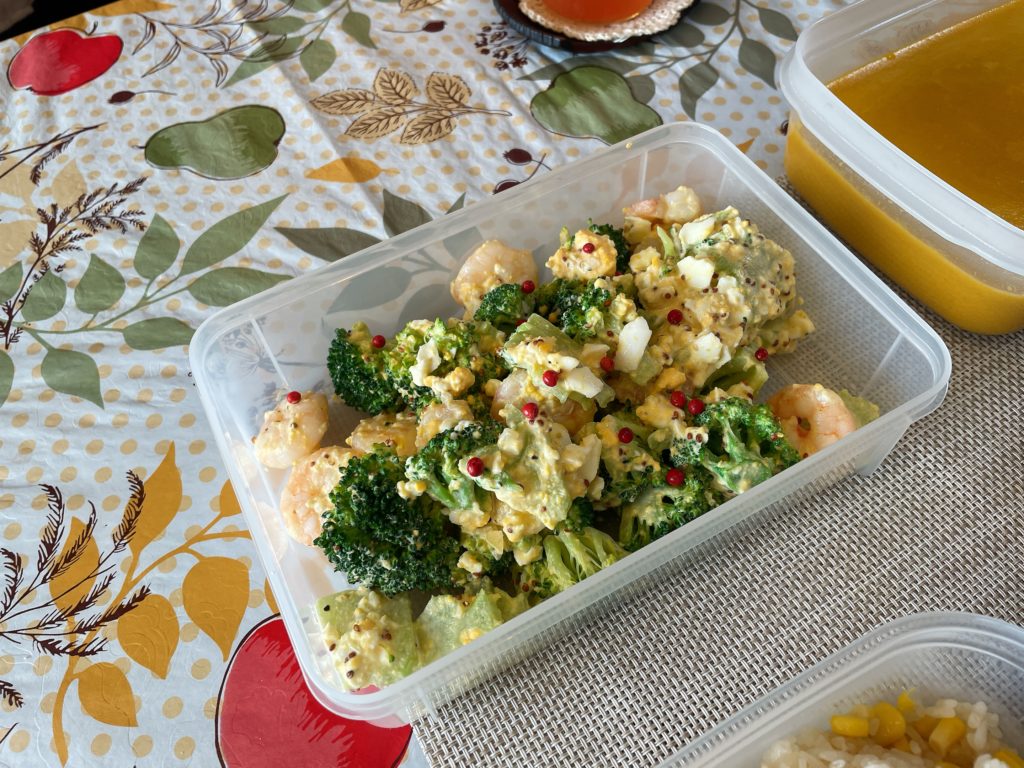 料理教室マンツーマンブロッコリー海老タルタル