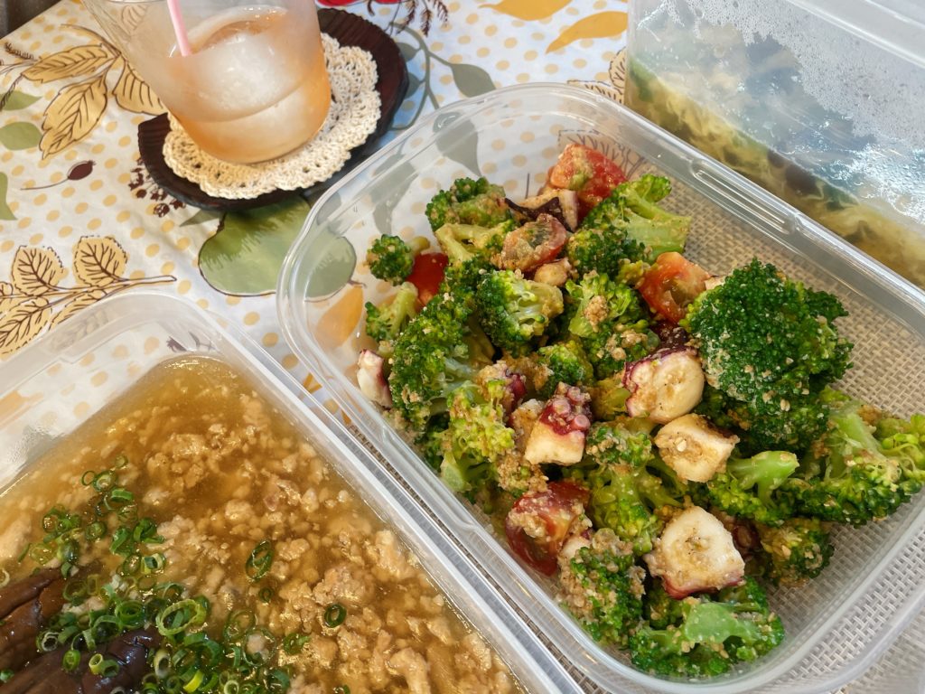 料理教室マンツーマンタコブロッコリー胡麻和え