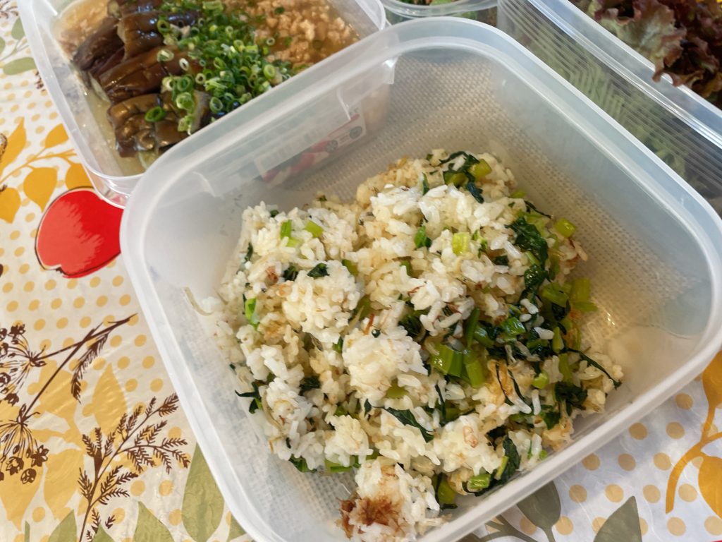 料理教室マンツーマン小松菜ごはん