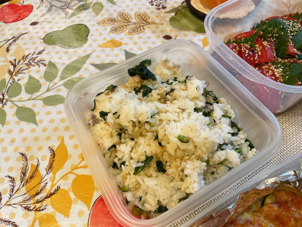 料理教室マンツーマン小松菜ごはん