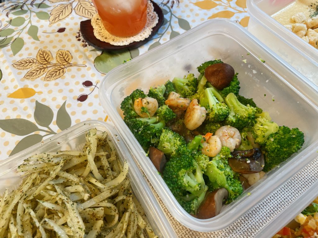 料理教室マンツーマンブロッコリー海老ソテー