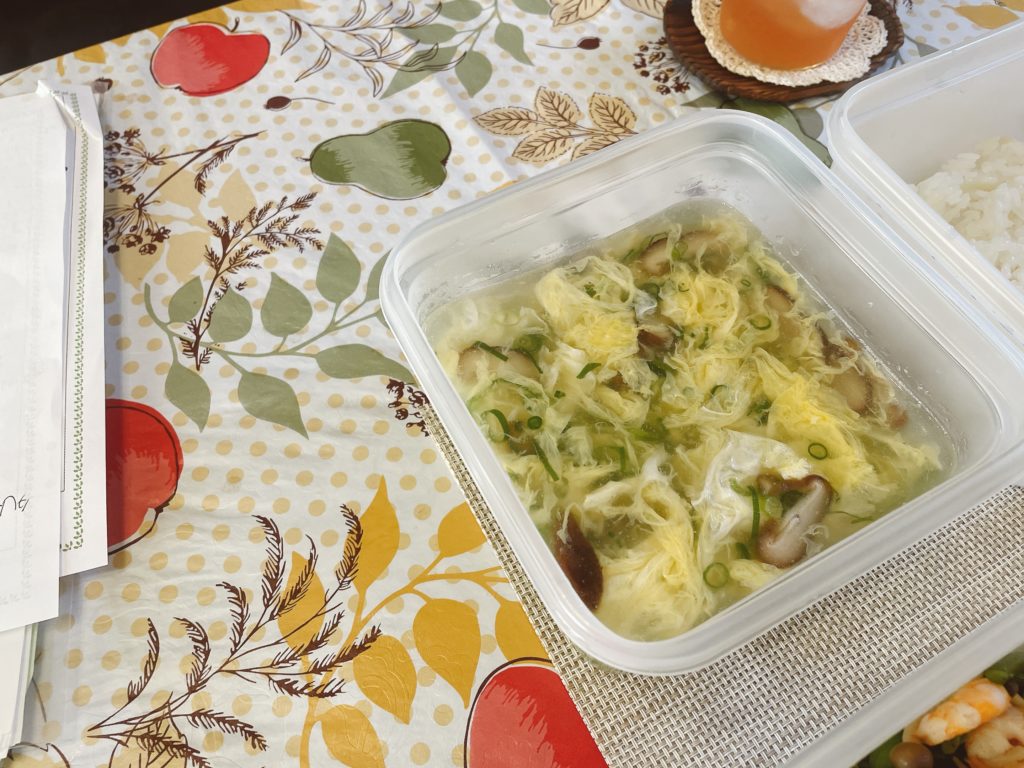 料理教室マンツーマンしいたけ卵スープ