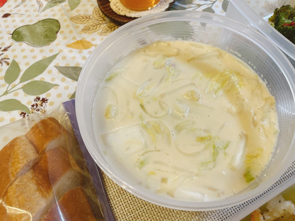 料理教室マンツーマン白菜ベーコンスープ