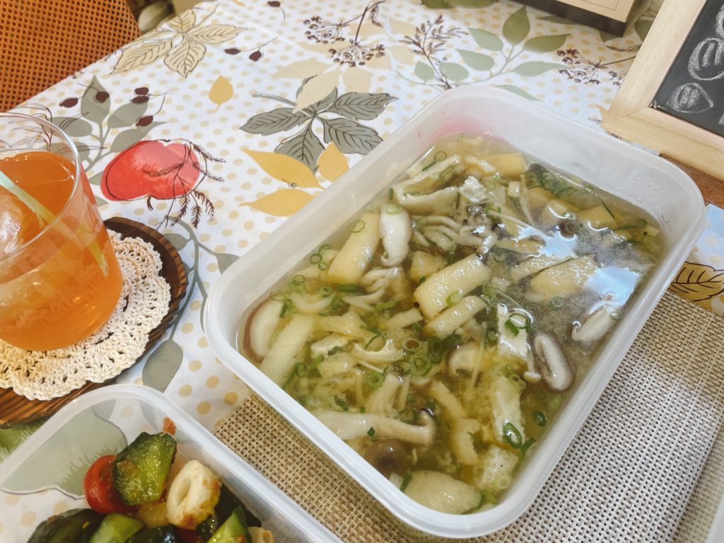 料理教室マンツーマンきのこ味噌汁