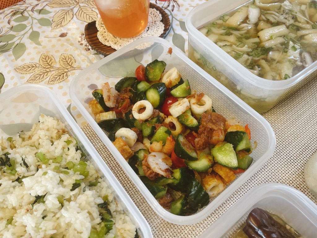 料理教室マンツーマンきゅうり梅和え