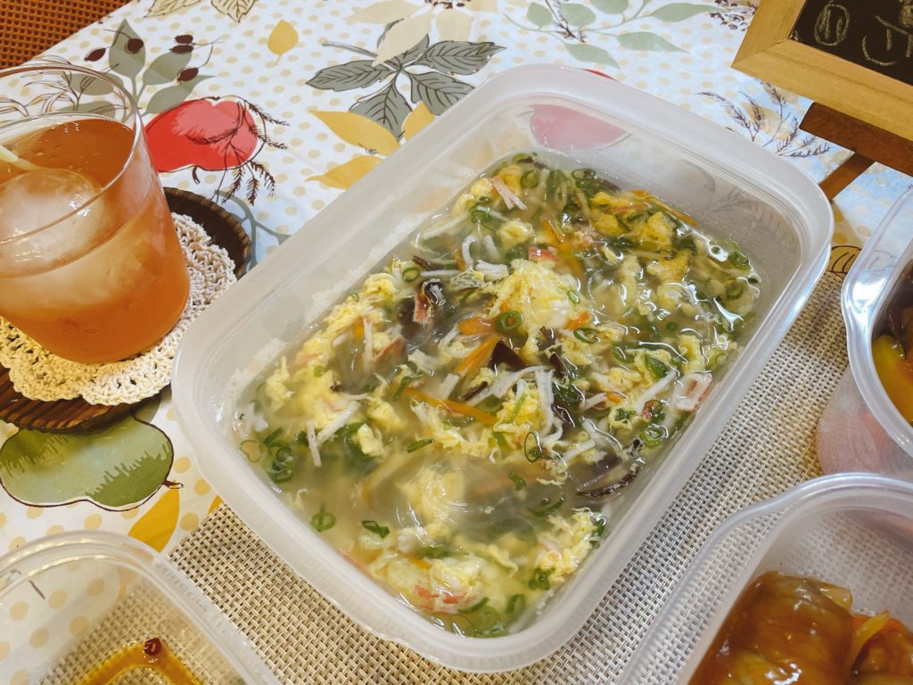 料理教室マンツーマン春雨卵スープ
