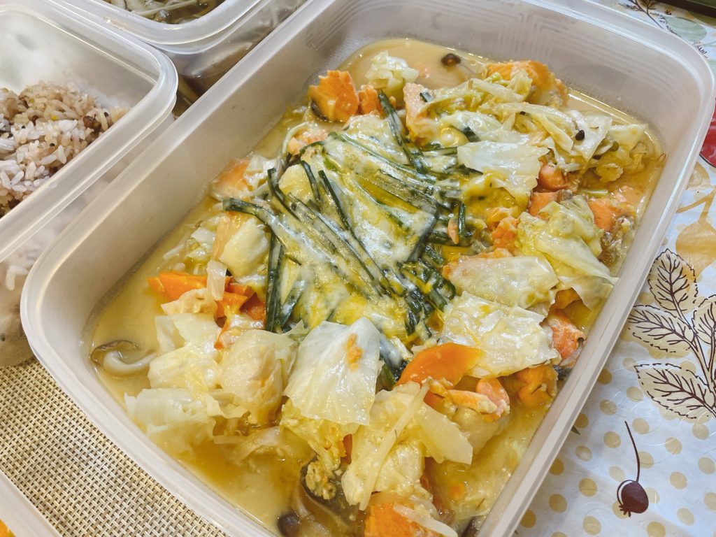 料理教室マンツーマン鮭のちゃんちゃん焼き