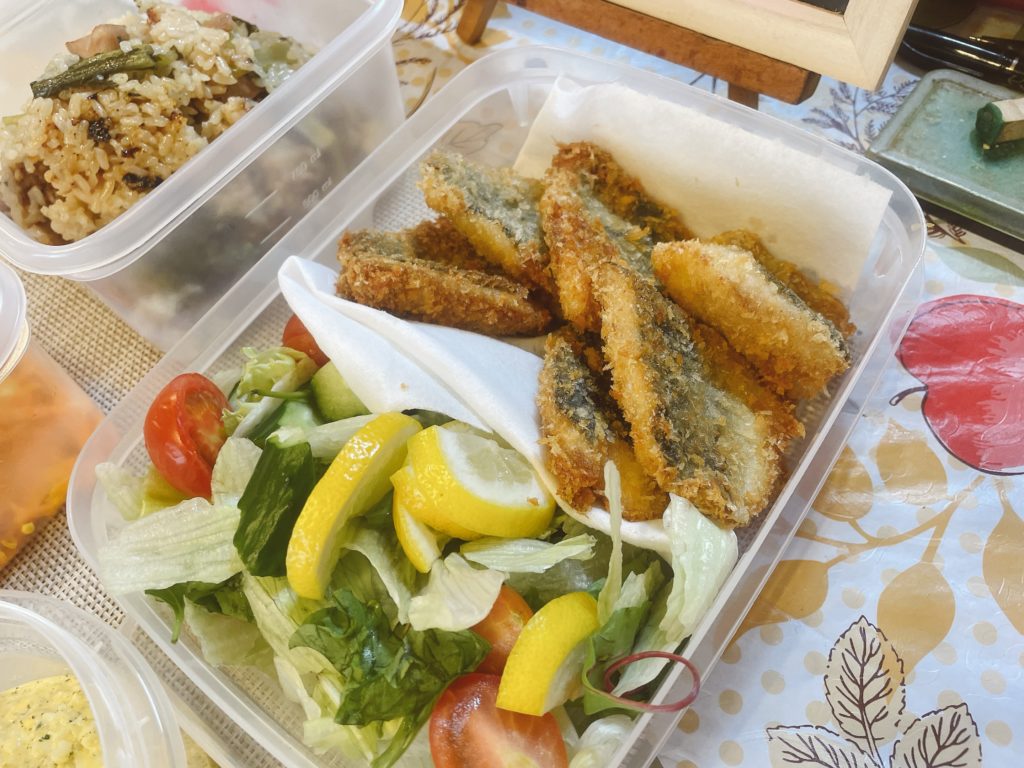 料理教室マンツーマンアジフライ