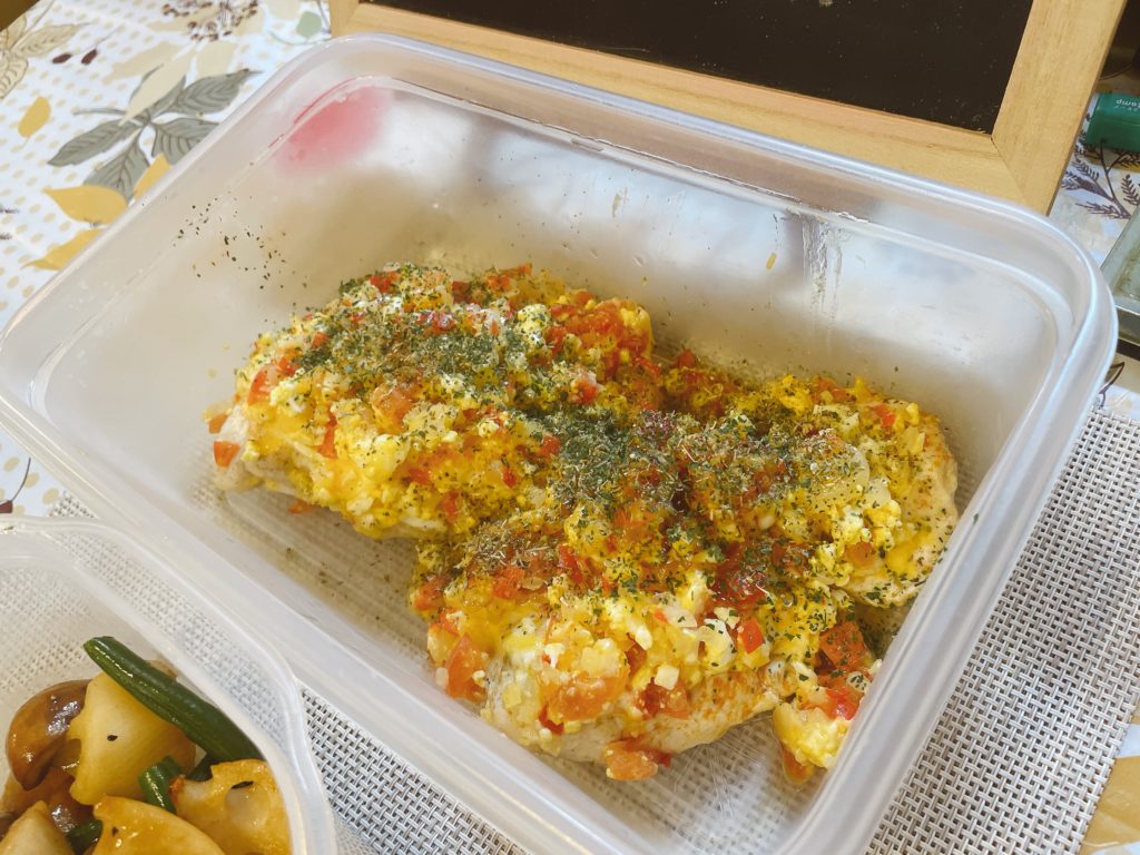 料理教室マンツーマンチキンチーズ蒸し焼き