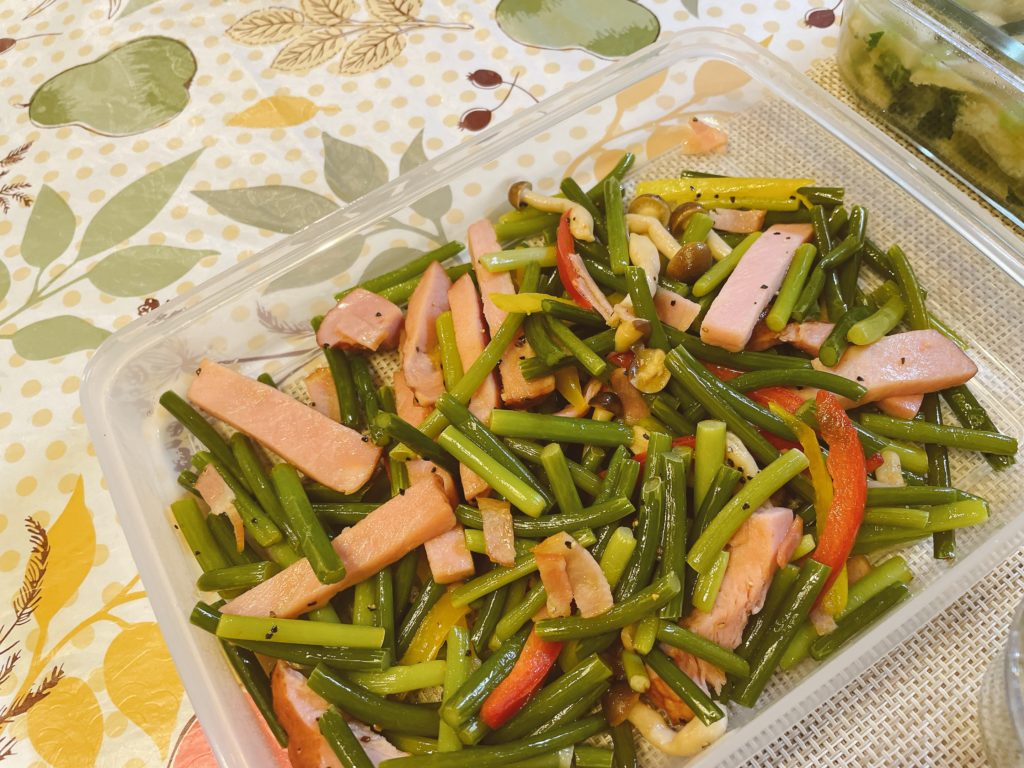 料理教室マンツーマンにんにくの芽ソテー