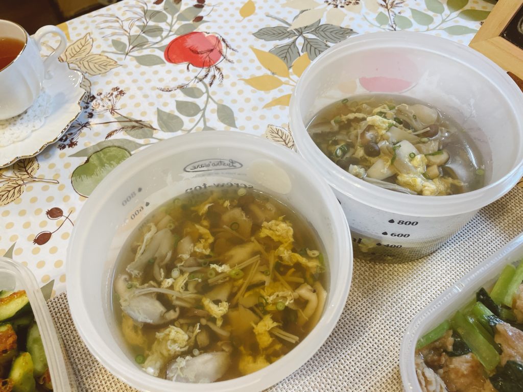 料理教室マンツーマンきのこスープ