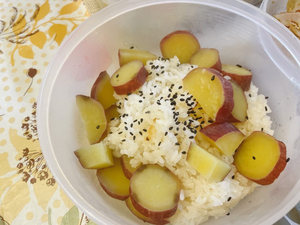 料理教室マンツーマンサツマイモのご飯