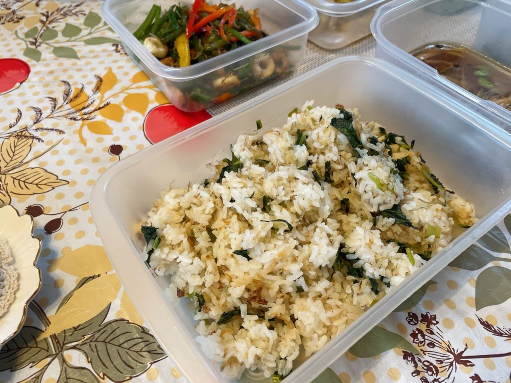 料理教室マンツーマン小松菜ごはん