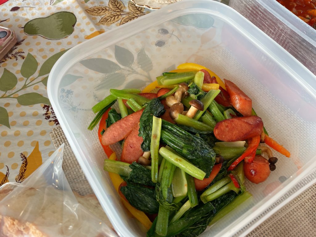 料理教室マンツーマン小松菜ソテー