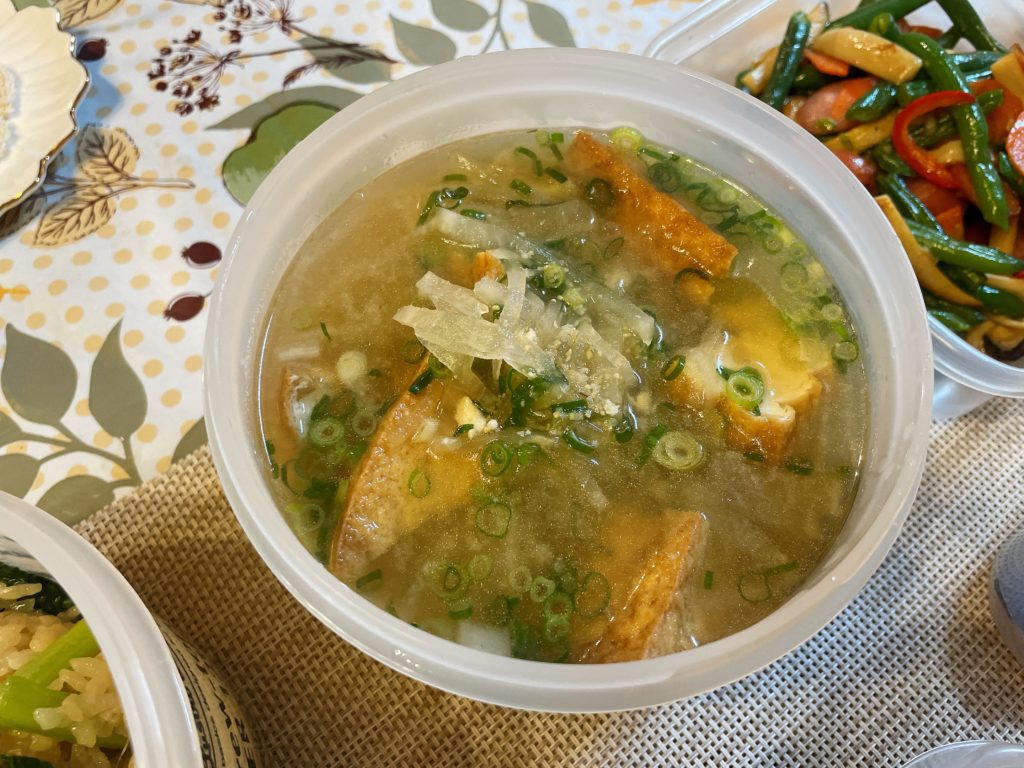 料理教室マンツーマン大根厚揚げ味噌汁