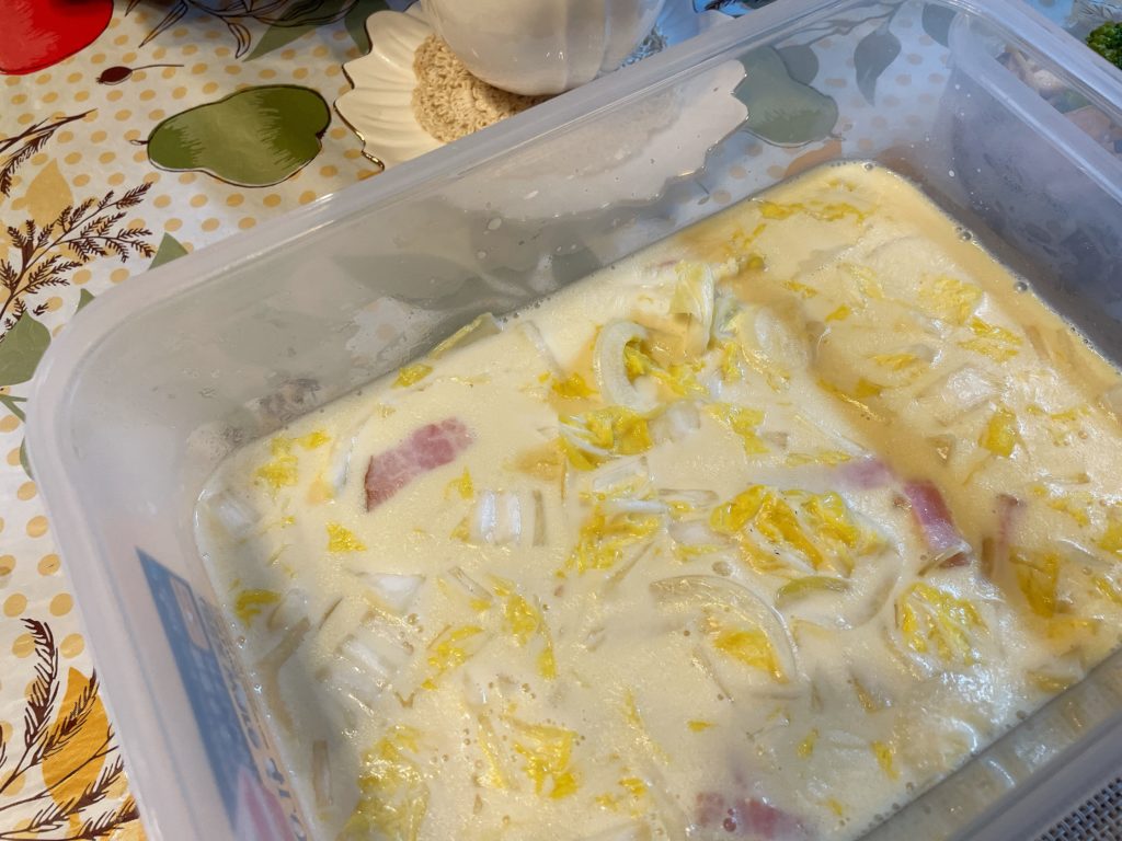 料理教室マンツーマン白菜豆乳スープ