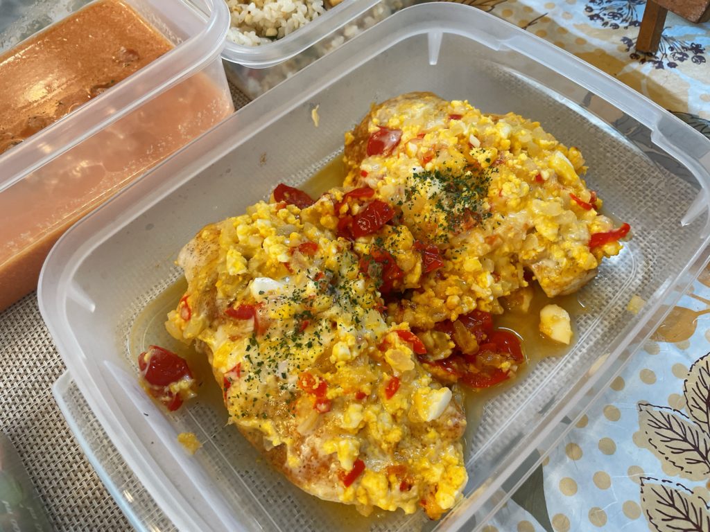 料理教室マンツーマンチキンチーズ蒸し焼き