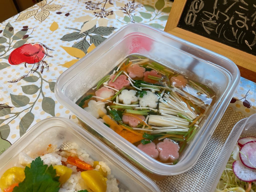 料理教室マンツーマン三つ葉お吸い物
