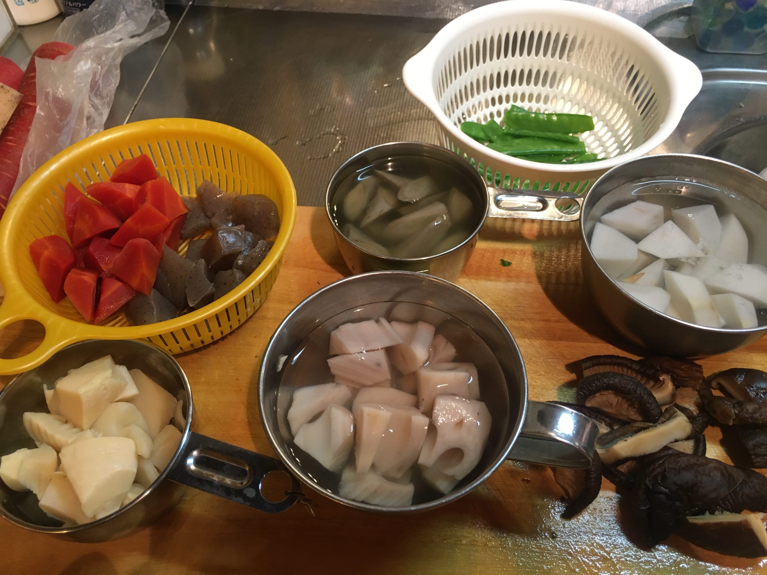 料理教室マンツーマンお節用意な感じ