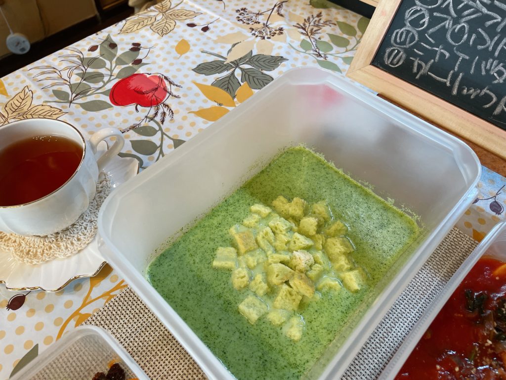 料理教室マンツーマンブロッコリーポタージュ