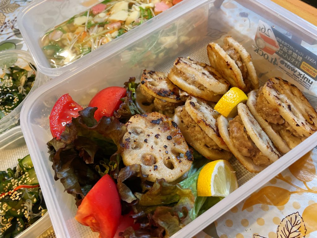 料理教室マンツーマンレンコンはさみ焼き