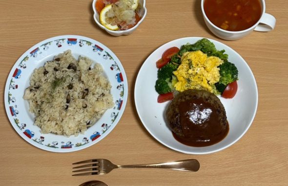 料理教室マンツーマンデミハンバーグセット盛り付け