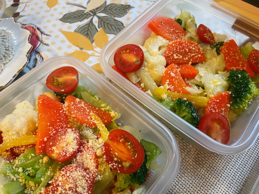 料理教室マンツーマン温野菜サラダ