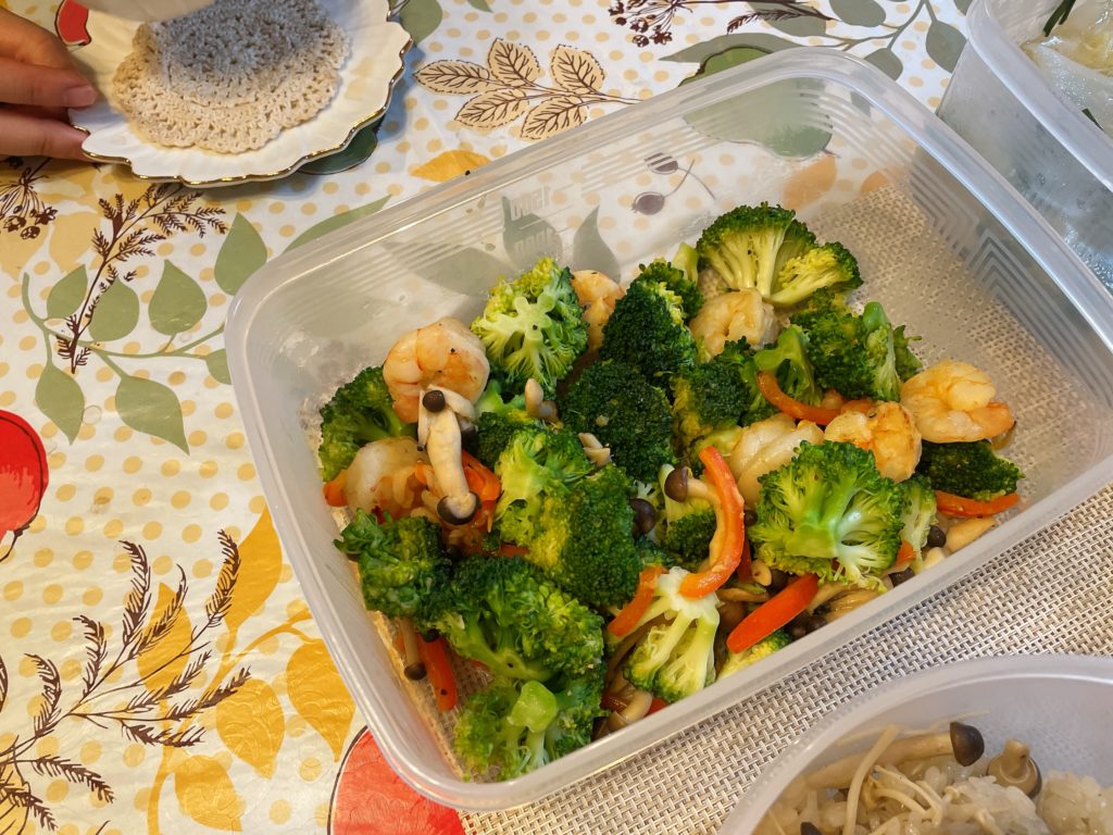 料理教室マンツーマンブロッコリー生姜炒め