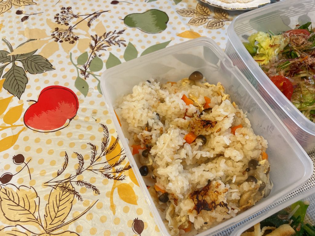 料理教室マンツーマンきのこ炊き込みご飯