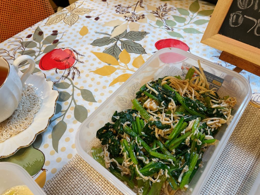 料理教室マンツーマン小松菜じゃこポン