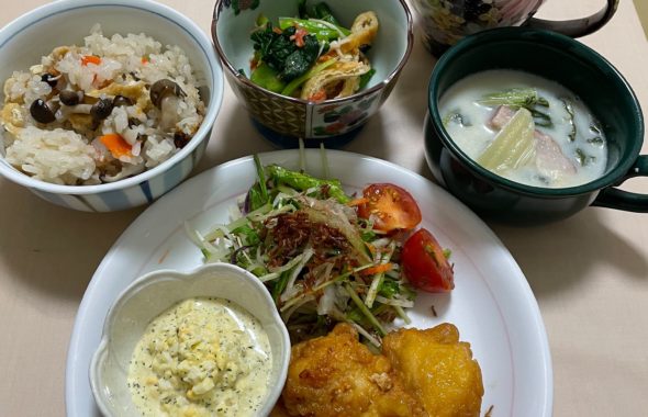 料理教室マンツーマンチキン南蛮セット盛り付け