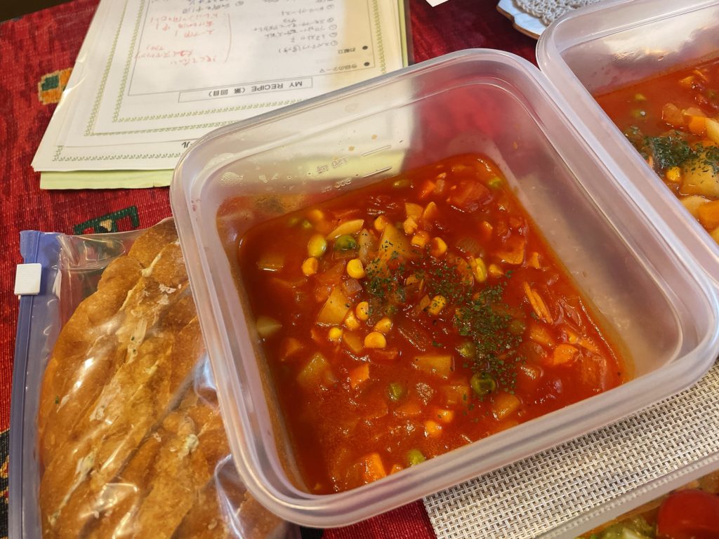 料理教室マンツーマンミネストローネスープ