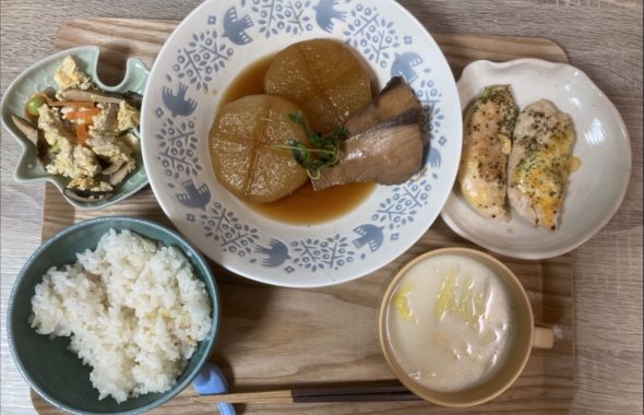 料理教室マンツーマンぶり大根セット盛り付け