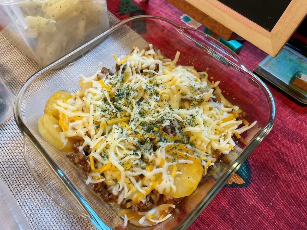 料理教室マンツーマンじゃがミートチーズ焼き