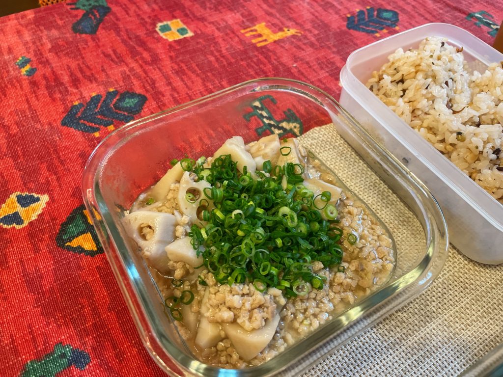 料理教室マンツーマン鶏ミンチ蓮根そぼろ