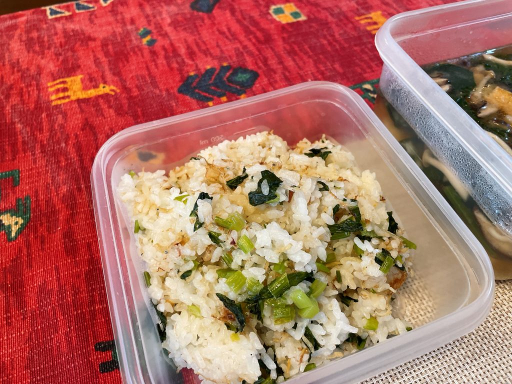 料理教室マンツーマン小松菜ごはん