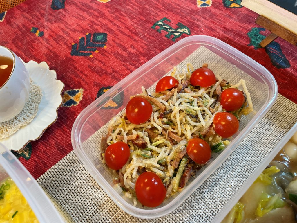 料理教室マンツーマンもやし胡麻和え