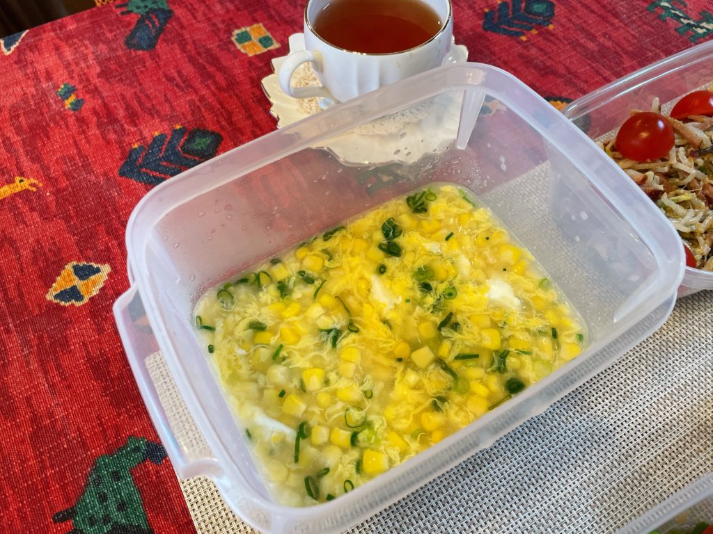 料理教室マンツーマンもやし中華コーンスープ