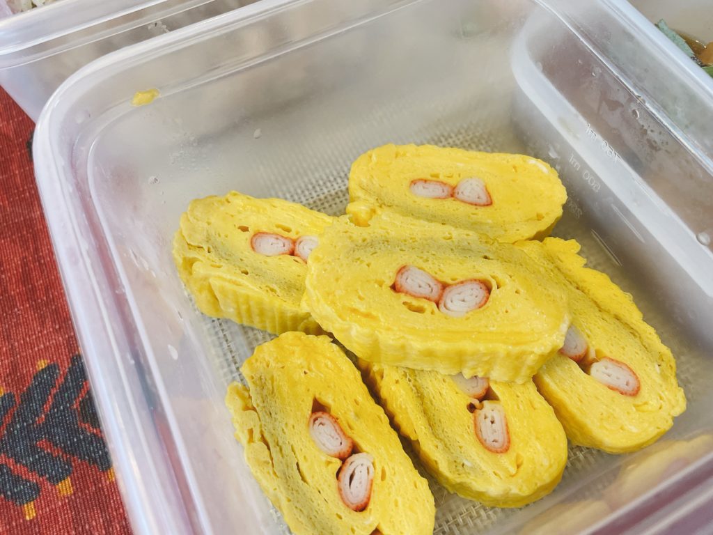 料理教室マンツーマンカニカマ出汁巻き
